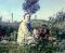 Borghild i hagen p� Holthe